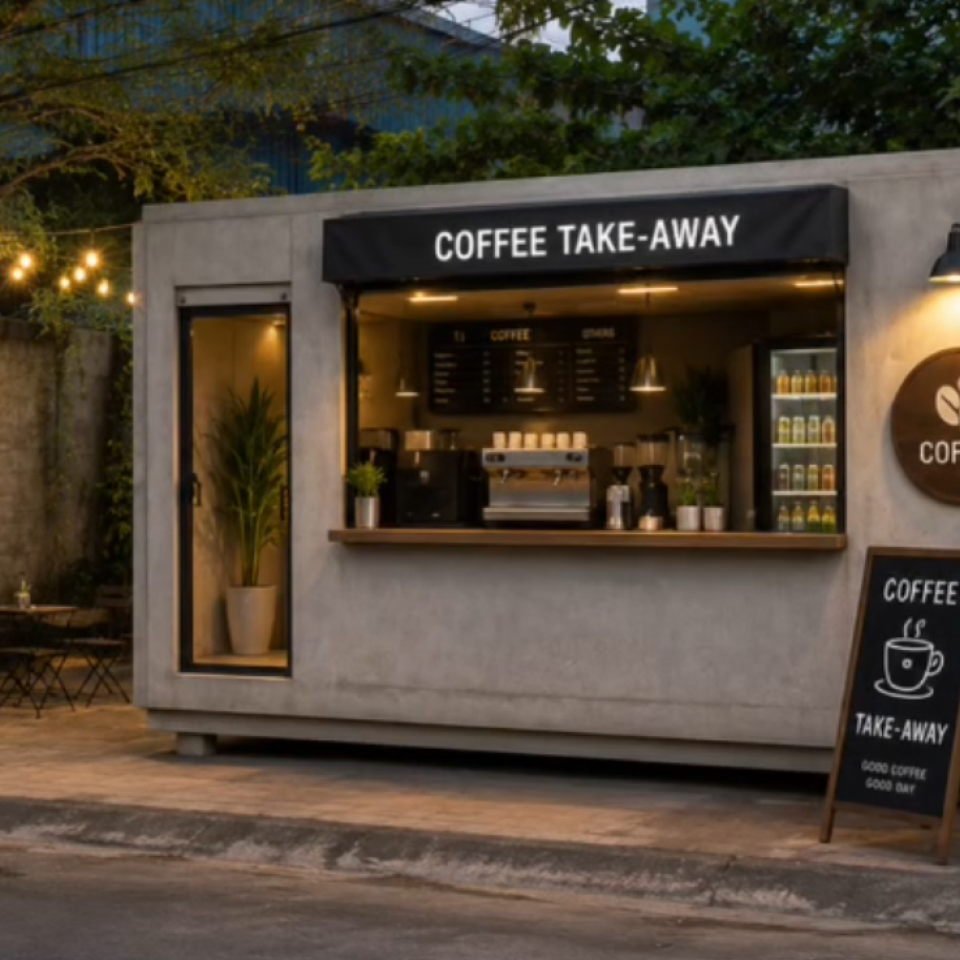 Cabin Take Away – Nhà Module Bán Hàng Hiện Đại